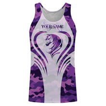 Load image into Gallery viewer, Love Horse purple camo Custom All over print Shirts, personalized horse gifts for girls - NQS2688