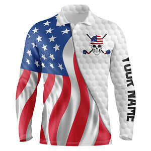 Golf Polo Shirts for Men custom American flag golf shirts, gifts for golf lovers NQS3338