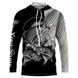 Striped bass fishing scales Customize Name UV protection striper fishing jerseys, fishing gifts NQS3648