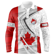 Load image into Gallery viewer, Mens golf polo shirts Canadian flag custom team golf shirts, patriot golf tops for men NQS7069