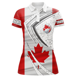 Women golf polo shirt Canadian flag custom team golf shirts, patriot golf tops for women NQS7069