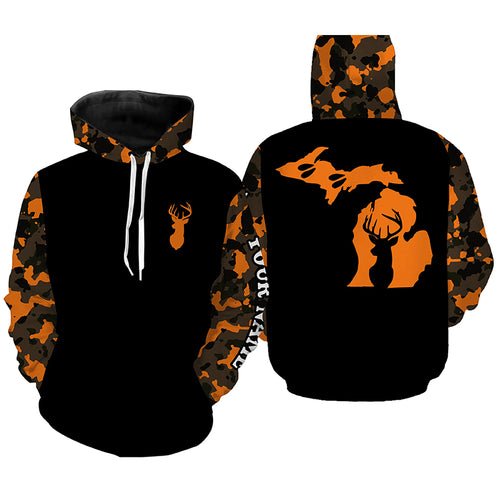 Michigan deer hunting orange Camo Customize Name 3D All Over Printed Shirts Personalized Hunting gift NQS3989