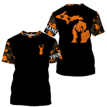 Load image into Gallery viewer, Michigan deer hunting orange Camo Customize Name 3D All Over Printed Shirts Personalized Hunting gift NQS3989