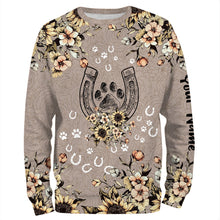 Load image into Gallery viewer, Horse dog paw horse flowers Customize horse Shirts, leggings, gift For Horse Lovers NQS2706