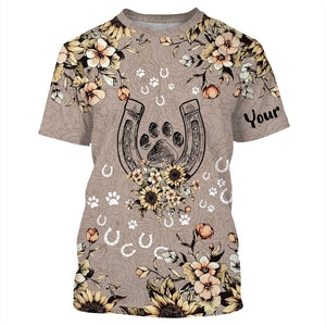 Horse dog paw horse flowers Customize horse Shirts, leggings, gift For Horse Lovers NQS2706