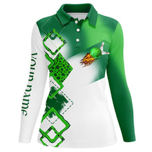 Load image into Gallery viewer, Green clover Women bowling polo shirt Custom St Patrick Day team league bowling jerseys NQS7207