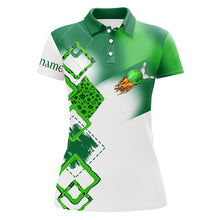 Load image into Gallery viewer, Green clover Women bowling polo shirt Custom St Patrick Day team league bowling jerseys NQS7207