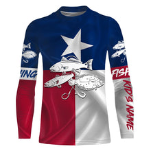 Load image into Gallery viewer, Redfish trout flounder Tattoo Texas Slam fishing Texas Flag 3D All Over print shirts saltwater personalized fishing apparel for Adult and kid NQS391