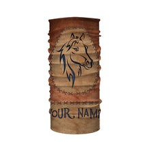 Load image into Gallery viewer, Love horse tattoo blue leather pattern Custom Name 3D All Over Printed Shirts Personalized horse shirt NQS3125