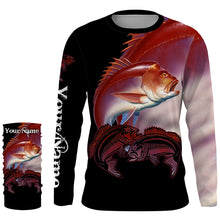 Load image into Gallery viewer, Red snapper Fishing game fish Customize Name UV protection quick dry UPF 30+ long sleeves fishing shirts NQS2729