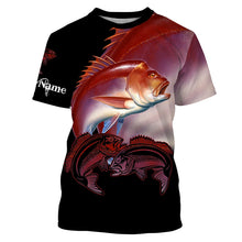 Load image into Gallery viewer, Red snapper Fishing game fish Customize Name UV protection quick dry UPF 30+ long sleeves fishing shirts NQS2729