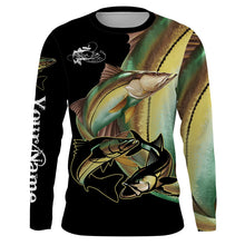 Load image into Gallery viewer, Snook fish saltwater fishing Customize UV protection long sleeves fishing shirts, gifts for fishing lover NQS2453