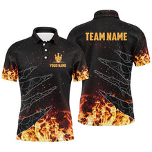 Load image into Gallery viewer, Bowling polo shirts for men custom flame camo bowling team jerseys, gifts for bowlers NQS6954