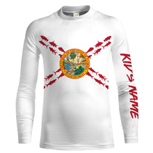 Load image into Gallery viewer, Florida fishing FL flag patriotic fishing UV protection customize long sleeves fishing shirts NQS2174