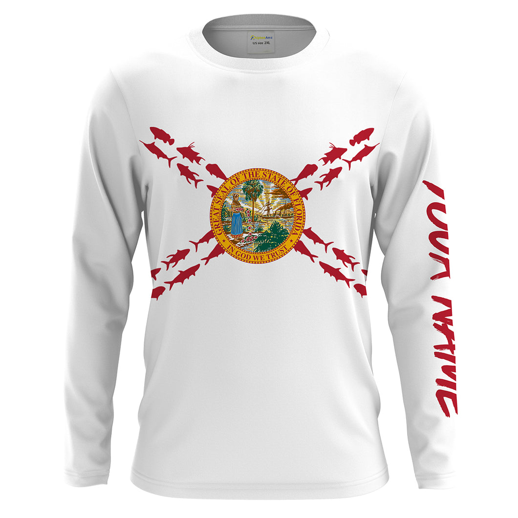 Florida fishing FL flag patriotic fishing UV protection customize long sleeves fishing shirts NQS2174