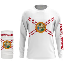 Load image into Gallery viewer, Florida fishing FL flag patriotic fishing UV protection customize long sleeves fishing shirts NQS2174