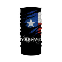 Load image into Gallery viewer, TX fishing fish on black Texas flag Customize name long sleeves fishing shirts NQS1582