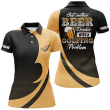 Load image into Gallery viewer, Black and yellow Women golf polo shirts custom Just another beer drinker with a golfing problem NQS6990