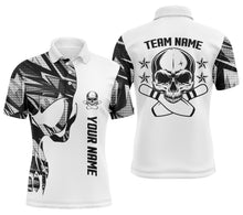 Load image into Gallery viewer, Custom white bowling shirt for men – personalized team jersey front view
