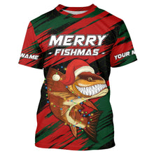 Load image into Gallery viewer, Personalized funny Christmas Redfish Fishing Shirts, Mery fishmas Fishing gift for men, women, kid NQS6817