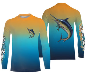 Marlin fishing Custom Name UV protection UPF 30+ fishing jersey, deep sea fishing tournament shirts NQS3167