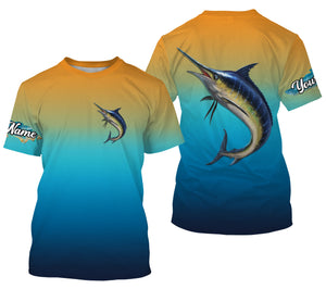 Marlin fishing Custom Name UV protection UPF 30+ fishing jersey, deep sea fishing tournament shirts NQS3167