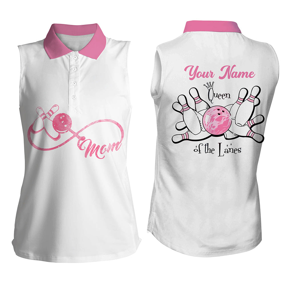 Custom sleeveless bowling shirt for women – personalized team jersey front view