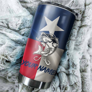 1PC Texas Catfish fishing tumbler Customize name Stainless Steel Tumbler Cup Personalized Fishing gift fishing team - NQS810