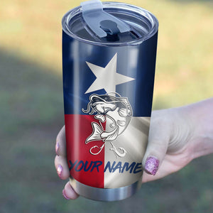 1PC Texas Catfish fishing tumbler Customize name Stainless Steel Tumbler Cup Personalized Fishing gift fishing team - NQS810