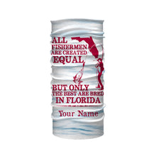 Load image into Gallery viewer, All fishermen are created equal but only the best are bred in Florida flag patriotic Custom name UV protection fishing shirt NQS2620