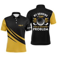 Load image into Gallery viewer, Mens golf polos shirts custom My drinking team has a golfing problem, golf beer team shirt | Yellow NQS4723