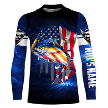 Load image into Gallery viewer, Tuna Fishing 3D American Flag patriotic Customize name All over print shirts NQS447