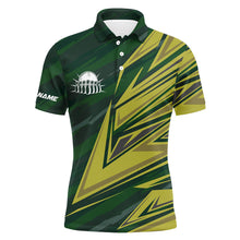 Load image into Gallery viewer, Mens polo bowling shirts Custom green yellow camo Bowling Team Jersey, gift for team Bowlers NQS6380