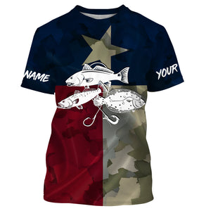 TX Texas Flag Texas slam Fishing Patriotic Performance Fishing UV Protection Shirts UPF 30+, Personalized Texas Fishermans Gift NQS2373