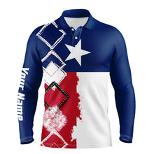 Load image into Gallery viewer, Mens golf polo shirts Texas flag patriot custom name golf shirts for men, gift for the golfers NQS4675