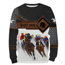 Load image into Gallery viewer, Horse riding tops Custom Name and photo 3D equestrian riding shirts, horse long sleeve shirt NQS3224