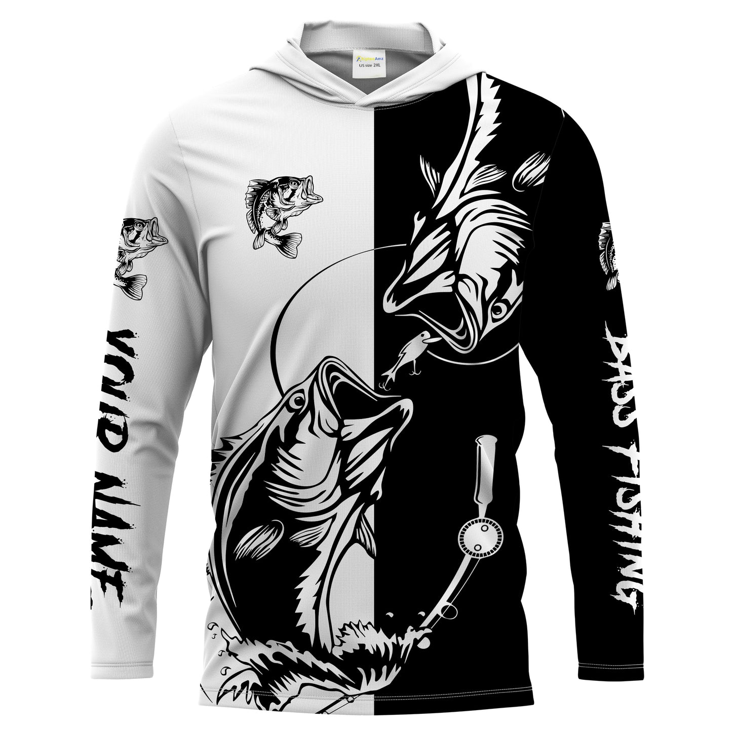 Bass fishing tattoo shirt UV protection Customize name fishing shirts NQS1461