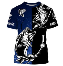 Load image into Gallery viewer, Bass fishing tattoo blue shirt UV protection Customize name fishing shirts NQS1462