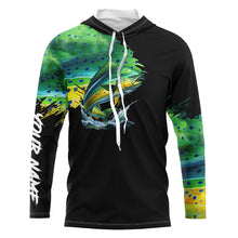 Load image into Gallery viewer, Mahi mahi fishing green scales Custom UV protection performance long sleeve tournament fishing jerseys NQS7317