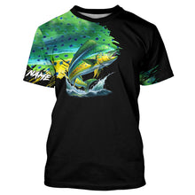 Load image into Gallery viewer, Mahi mahi fishing green scales Custom UV protection performance long sleeve tournament fishing jerseys NQS7317