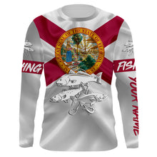 Load image into Gallery viewer, Inshore Slam Snook, Redfish,Trout fishing Florida Flag Custom fishing apparel NQS1470