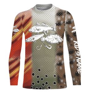 Texas Slam Redfish, trout, flounder UV protection Custom name long sleeves fishing shirts NQS879