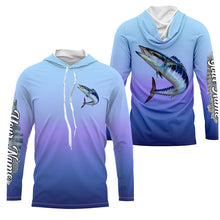 Load image into Gallery viewer, Wahoo fishing Custom Name UV protection UPF 30+ fishing jersey, deep sea fishing tournament shirts NQS3958