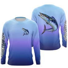 Load image into Gallery viewer, Wahoo fishing Custom Name UV protection UPF 30+ fishing jersey, deep sea fishing tournament shirts NQS3958