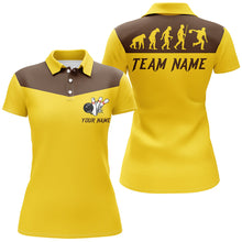 Load image into Gallery viewer, Personalized evolution Bowling Polo shirt For Women custom retro bowling team jerseys | Yellow NQS6890