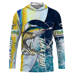 Tuna fishing Saltwater Fish ocean camo UV protection customize name fishing shirts - NQS1352