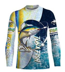 Tuna fishing Saltwater Fish ocean camo UV protection customize name fishing shirts - NQS1352