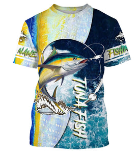 Tuna fishing Saltwater Fish ocean camo UV protection customize name fishing shirts - NQS1352