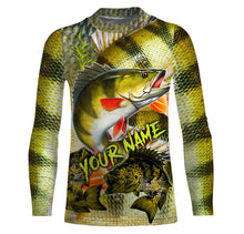 Load image into Gallery viewer, Personalized Yellow perch Fishing jerseys, perch scales long sleeve fishing shirts uv protection NQS3846