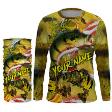 Load image into Gallery viewer, Personalized Peacock bass Fishing jerseys, bass scales long sleeve fishing shirts uv protection NQS3847